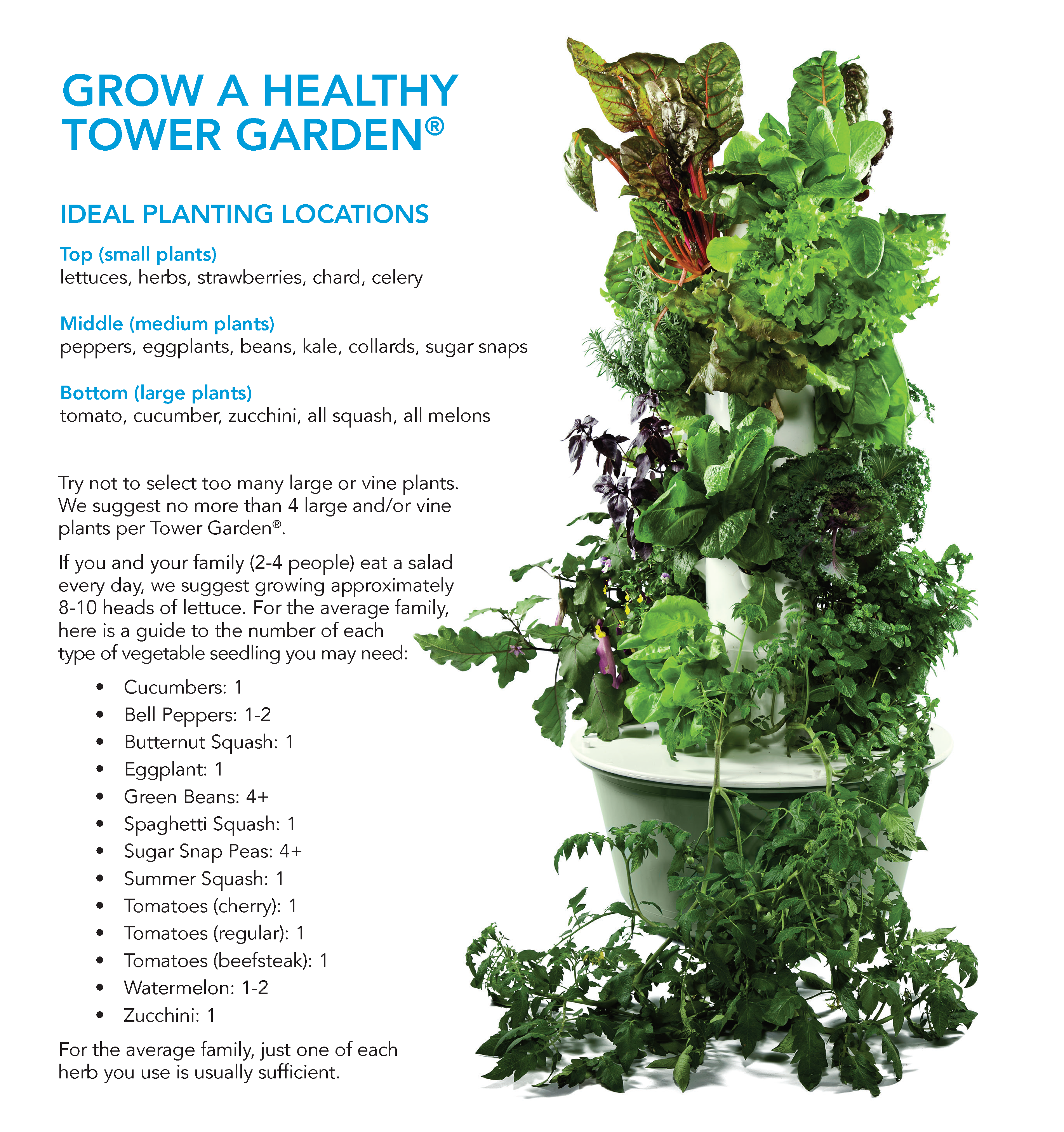 How to grow a healthy Tower Garden graphic.